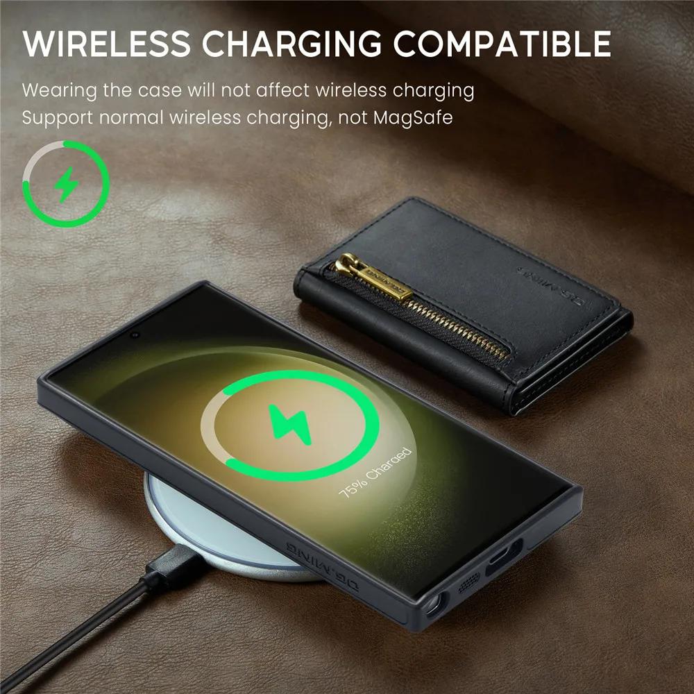 2 in 1 Detachable Magnetic Leather Wallet Case For Samsung