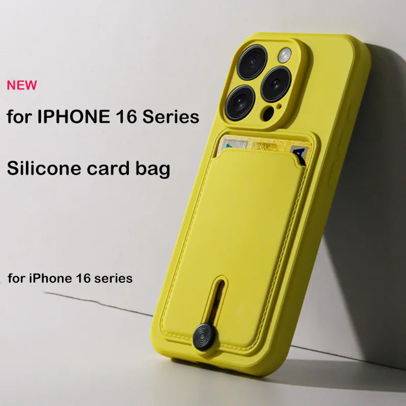 Soft Silicone Card Bag Case For iPhone