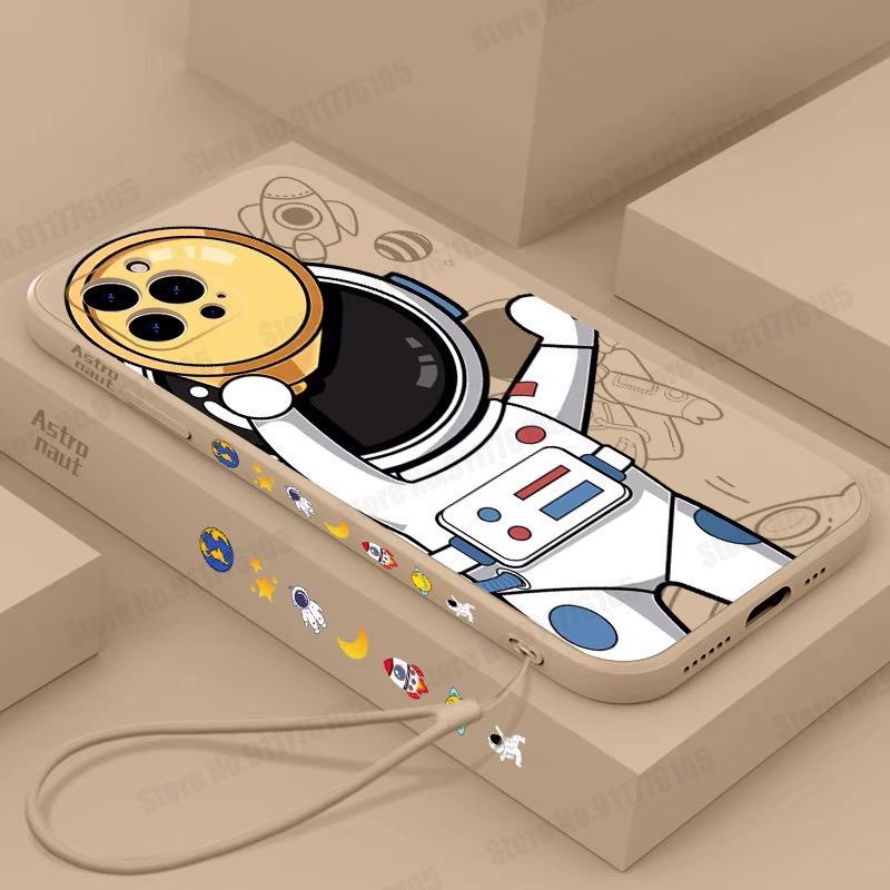 iPhone용 우주비행사 3D 액체 실리콘 케이스 